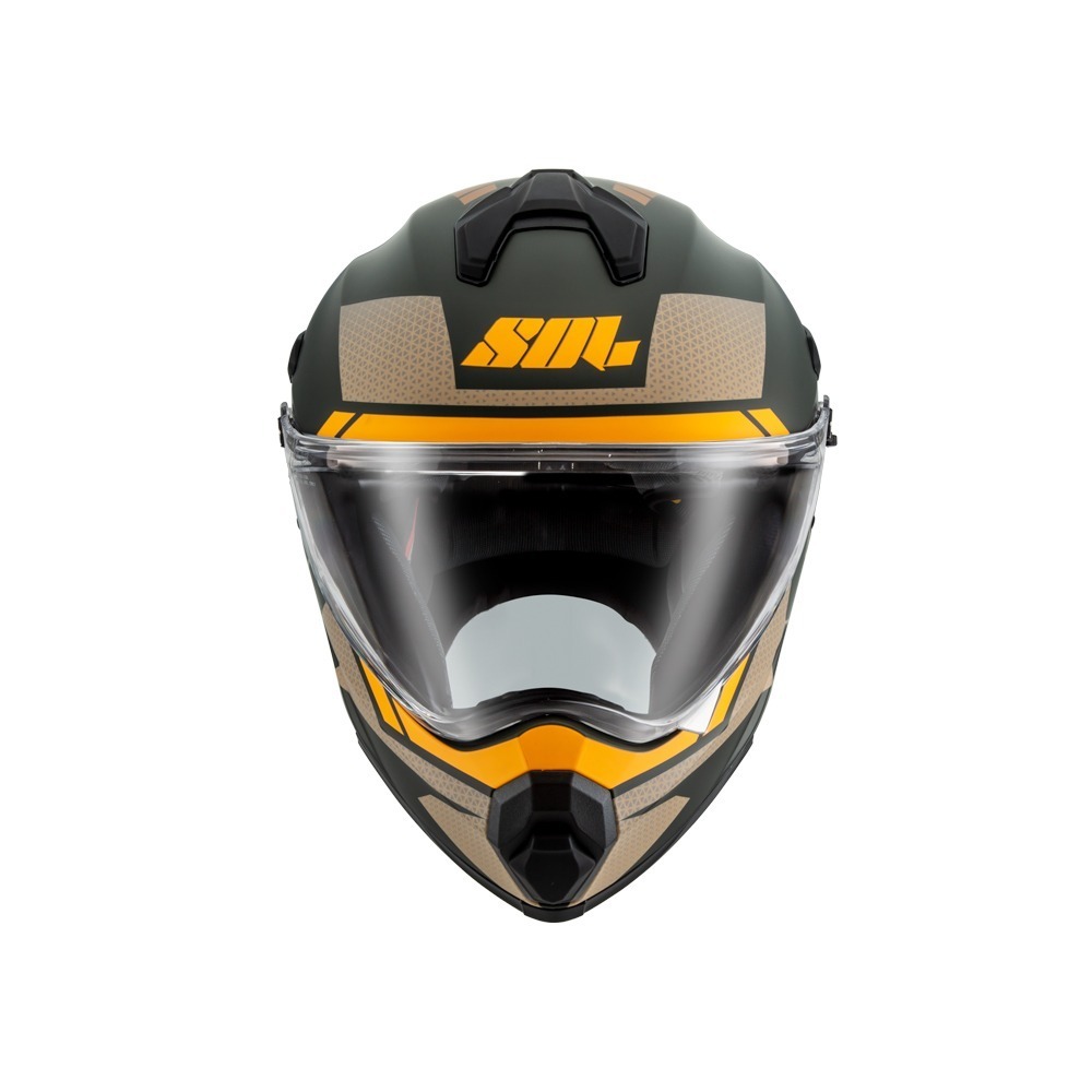 SOL SS-2P 太空漫遊 消光綠/棕 彩繪 複合式安全帽（帽舌需另加購）