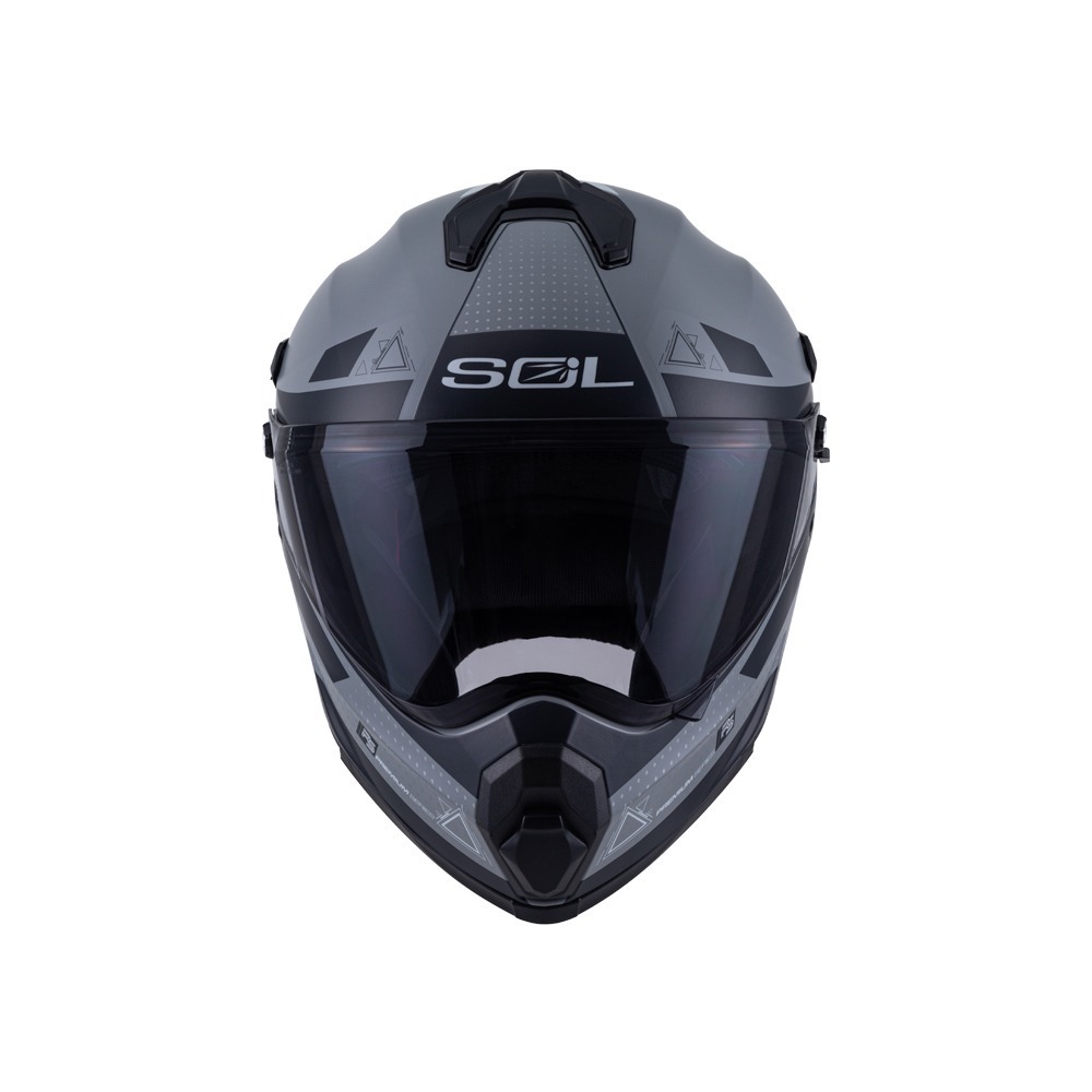 SOL SS-2P 拓荒者 消光灰/藍 彩繪 複合式安全帽（帽舌需另加購）