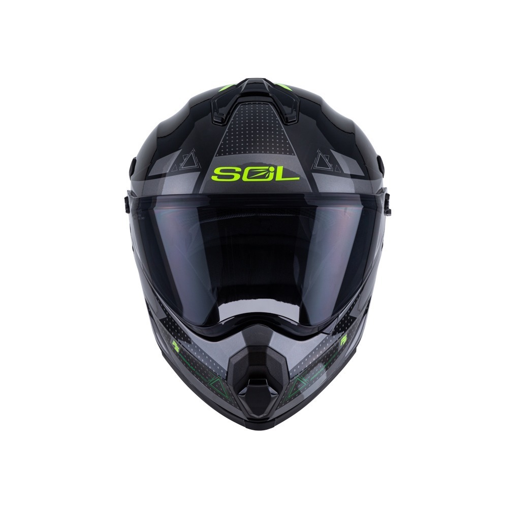 SOL SS-2P 拓荒者 黑/銀 彩繪 複合式安全帽（帽舌需另加購）