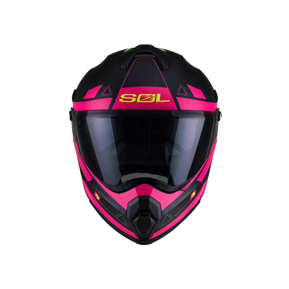 SOL SS-2P 拓荒者 消光黑/粉 彩繪 複合式安全帽（帽舌需另加購）