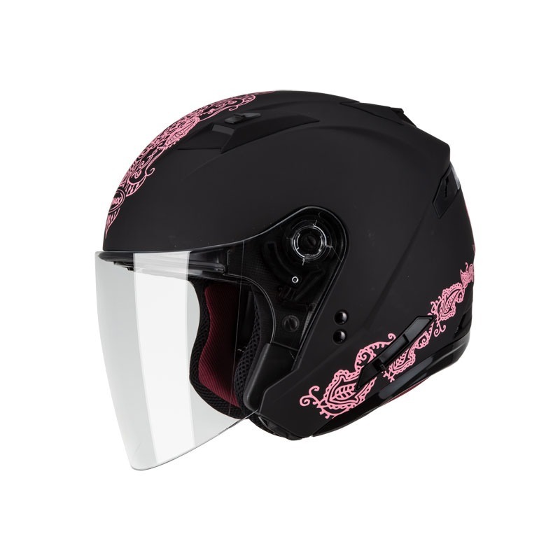 SOL GMAX OF-77 永恆 消光黑/粉 彩繪 3/4罩式 內墨片