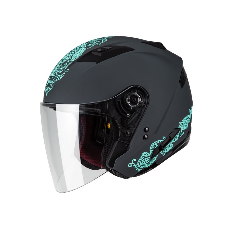 SOL GMAX OF-77 永恆 消光灰/綠 彩繪 3/4罩式 內墨片