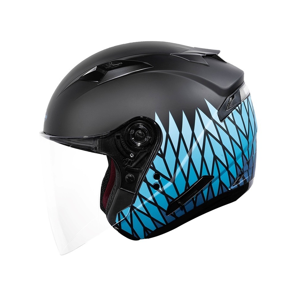 SOL GMAX OF-77 夜曲_消光黑/藍 彩繪 3/4罩式 內墨片