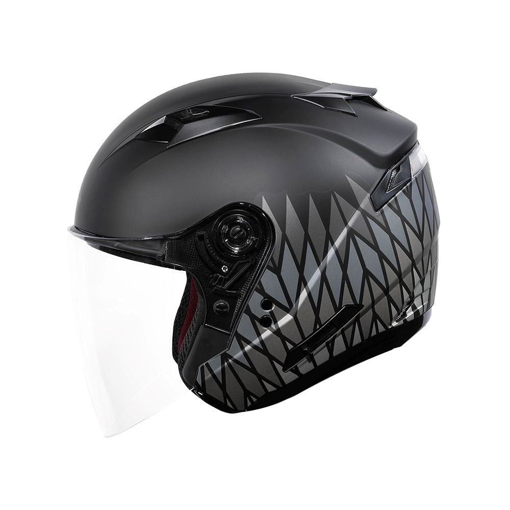 SOL GMAX OF-77 夜曲_消光黑/銀 彩繪 3/4罩式 內墨片