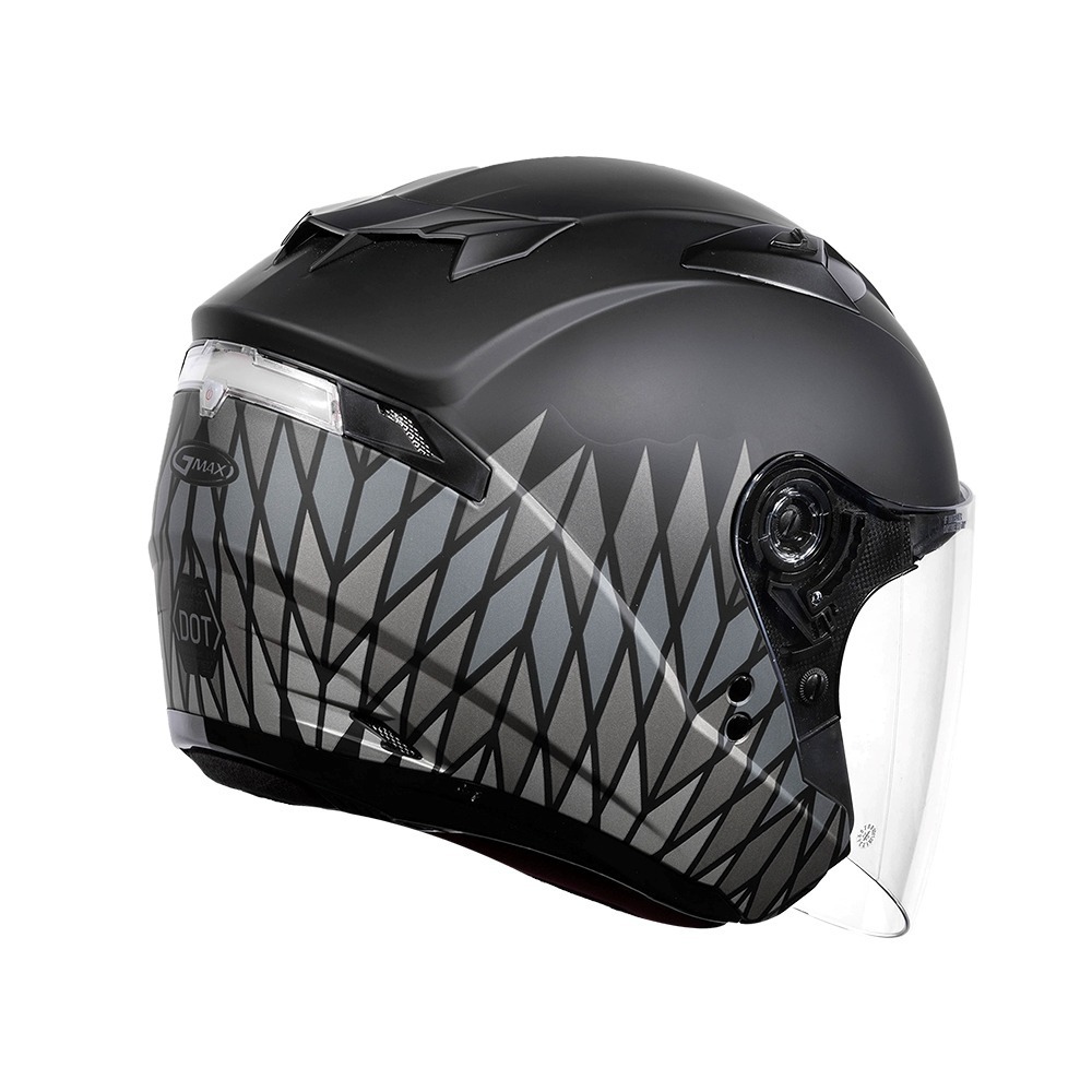 SOL GMAX OF-77 夜曲_消光黑/銀 彩繪 3/4罩式 內墨片