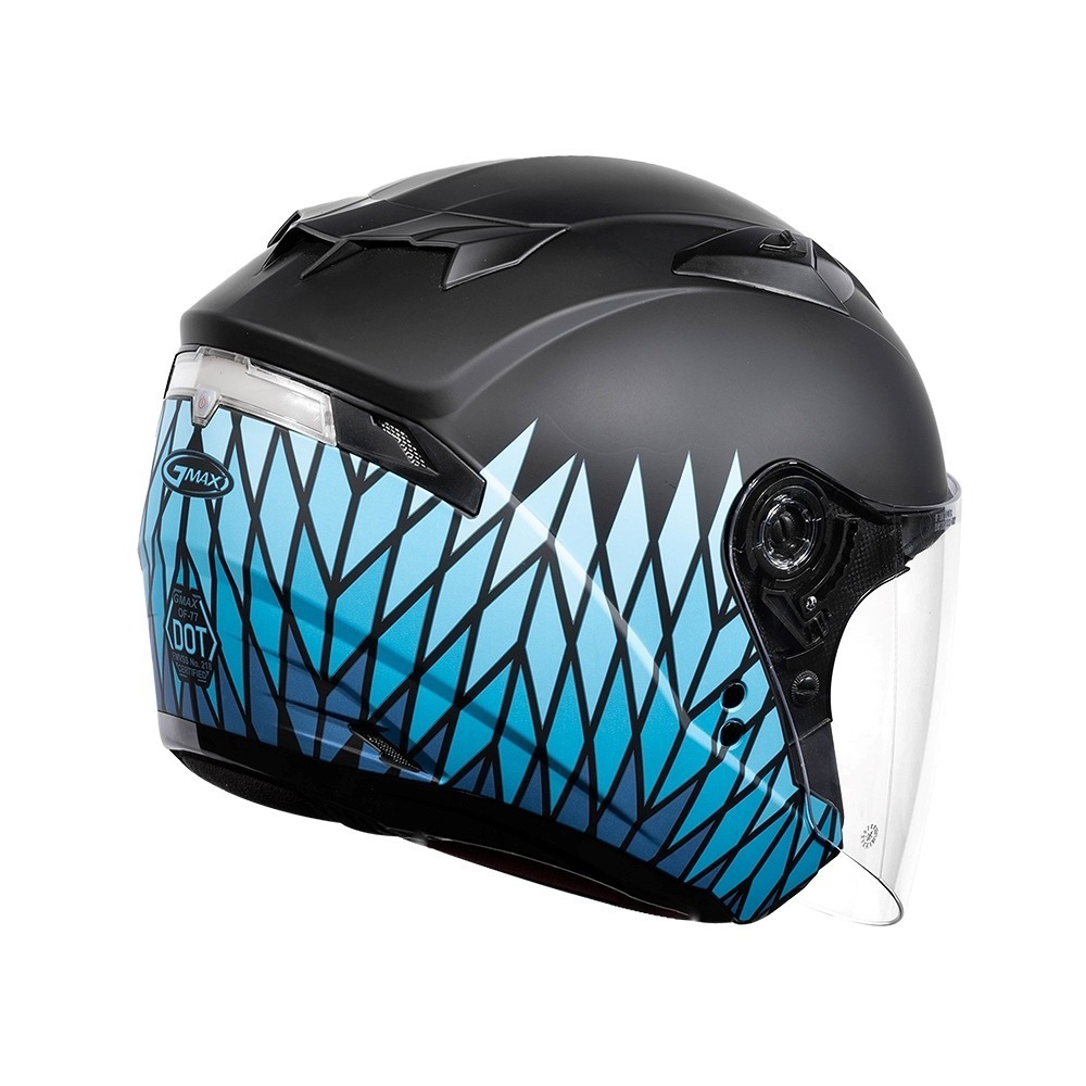 SOL GMAX OF-77 夜曲_消光黑/藍 彩繪 3/4罩式 內墨片