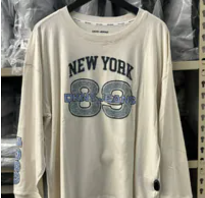 [S] DKNY 89 MULTI COLOR RHINESTONE LOGO LONG SLEEVE,EGNG/MRNL BL FG CMB, DJ5T1441-K3H (SD1239)