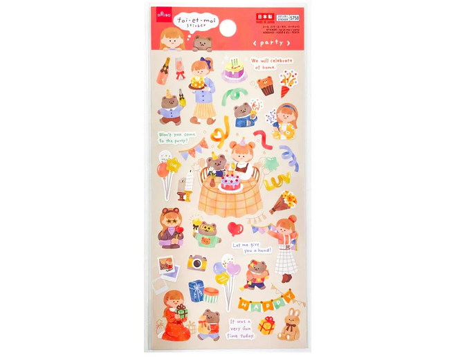 Daiso - Sticker Sheet - Toi et Moi, Party