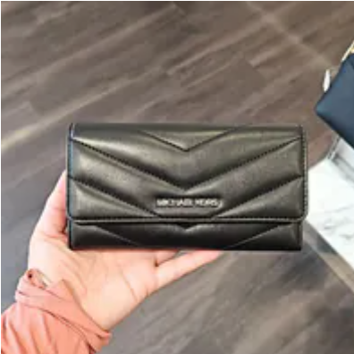 [S] MICHAEL KORS 35R4STVF9V JET SET TRAVEL LG TRIFOLD,BLACK, 196237488664 (SMK1201)