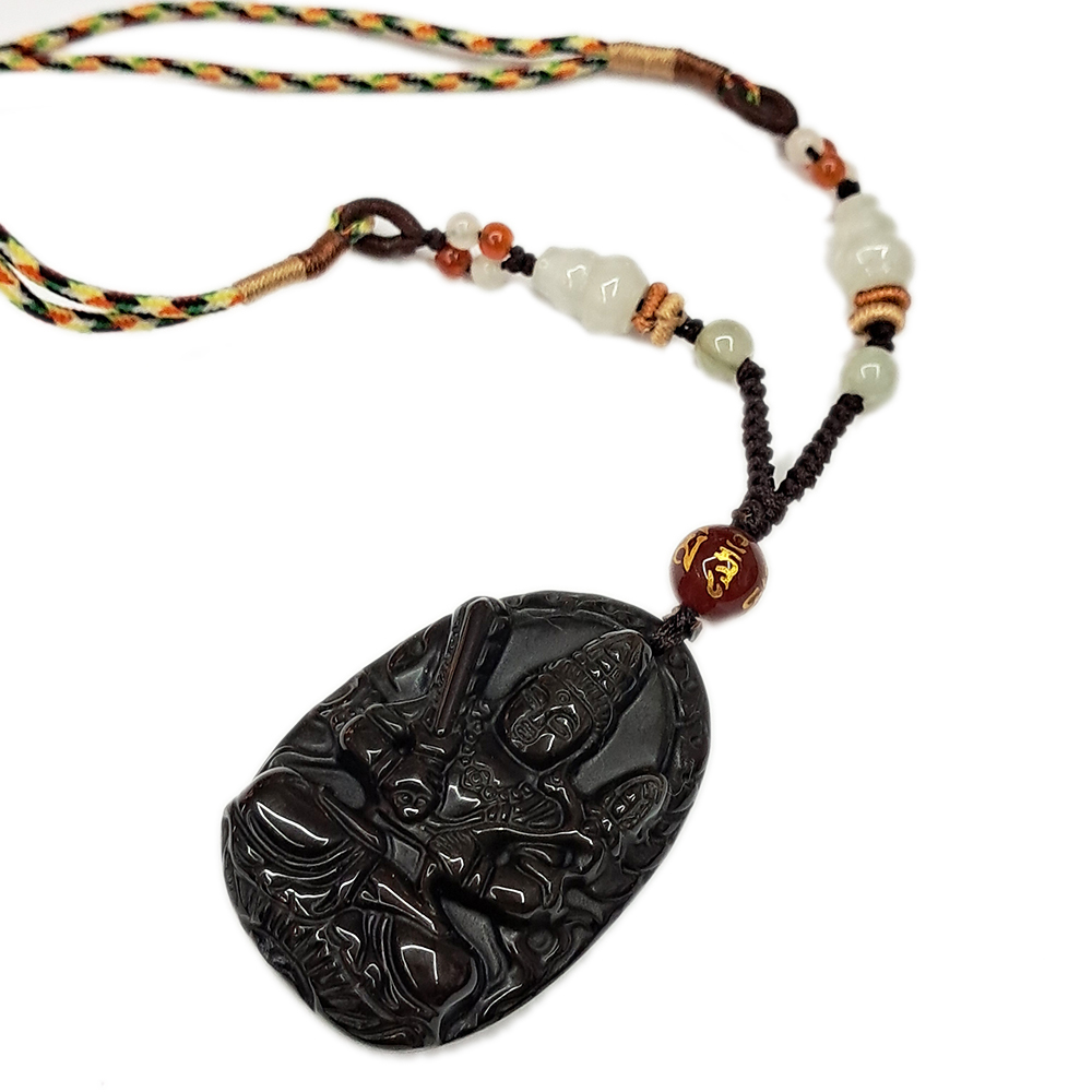 虛空藏菩薩{黑曜岩}中國結項鍊【十方】138973