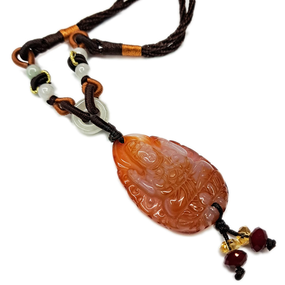 千手觀音菩薩{紅玉髓}中國結項鍊【十方】140155