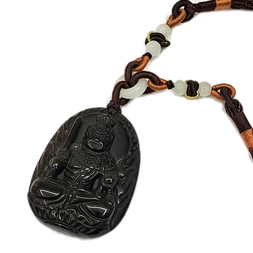 不動明王 黑曜岩中國結項鍊【十方】140665