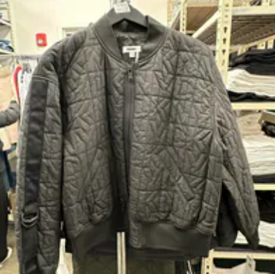 [S] DKNY WOMEN'S LOGO QUILTED BOMBER JACKET,BLACK, P4MJ6Y20-BLK (SD1242)