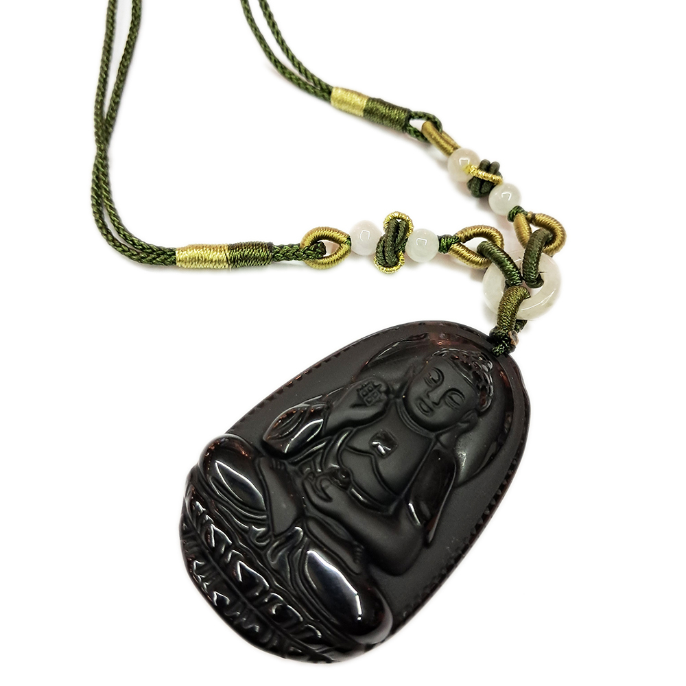 阿彌陀佛 黑曜岩中國結項鍊【十方】140675