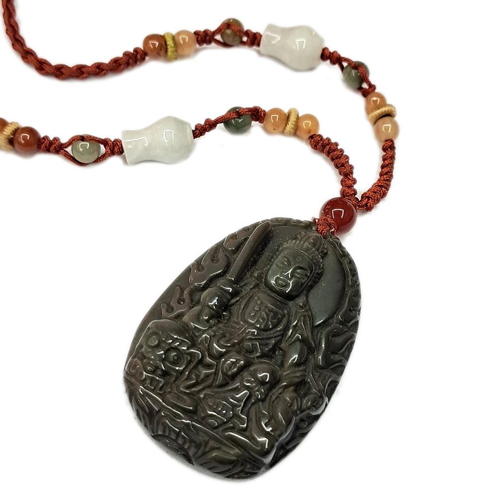 文殊菩薩{彩虹黑曜}中國結項鍊【十方】142731