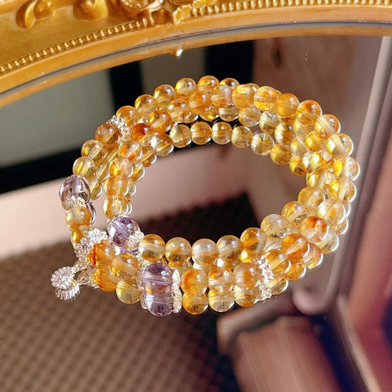 【星軌】黃塔晶x黃水晶x紫水晶雙圈手鍊