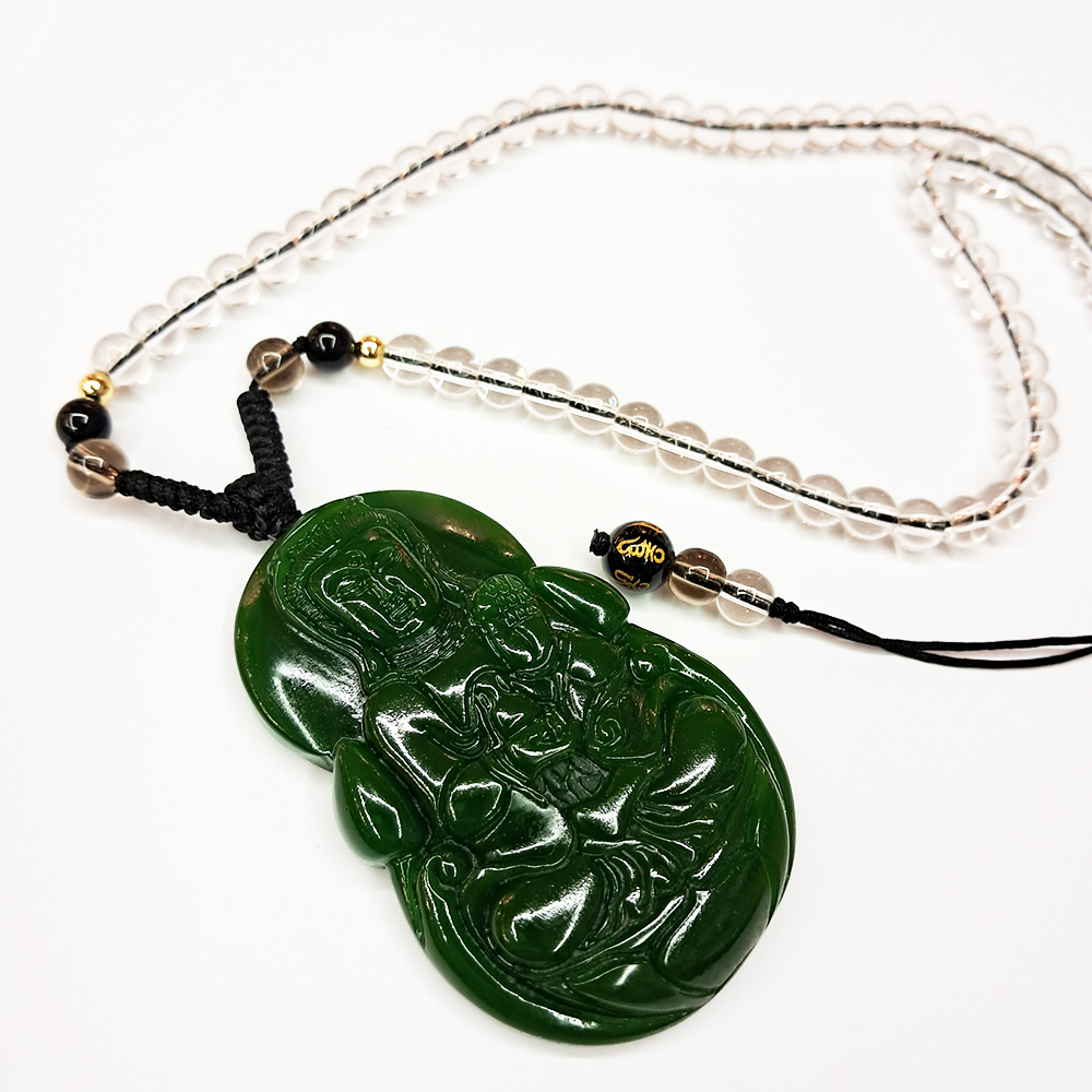 和闐碧玉觀音+水晶項鍊【十方】149439