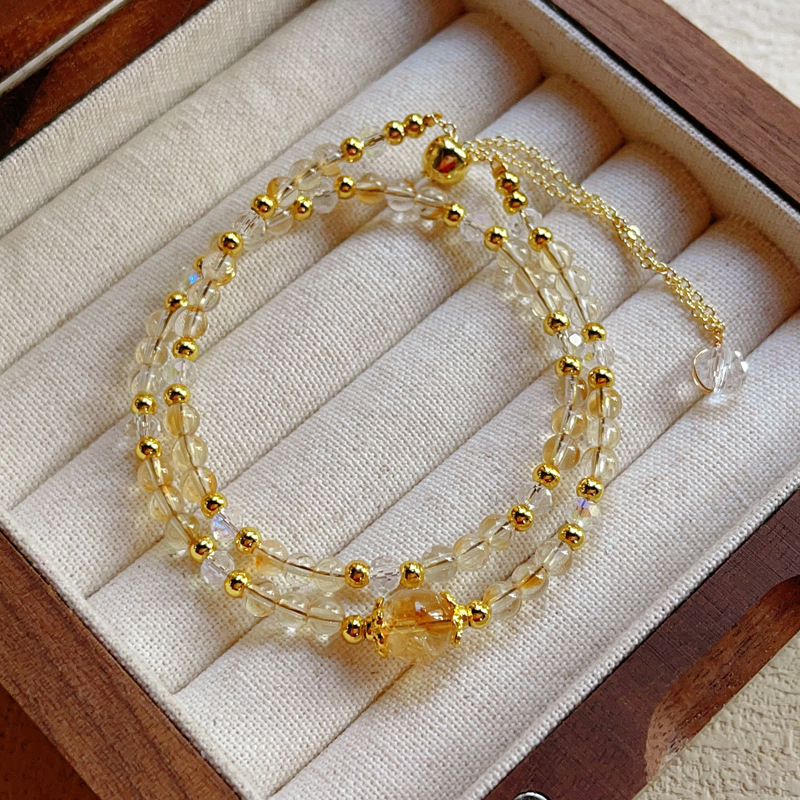 【星軌】黃阿賽x黃水晶x黃塔晶x奧地利雙圈水晶手鍊