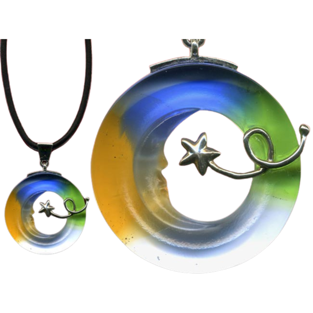 星星太陽月亮銀飾項鍊 光輝閃耀平衡和諧開運納福