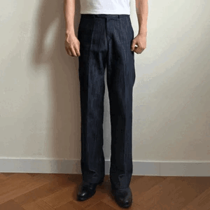 牛仔喇叭西裝褲