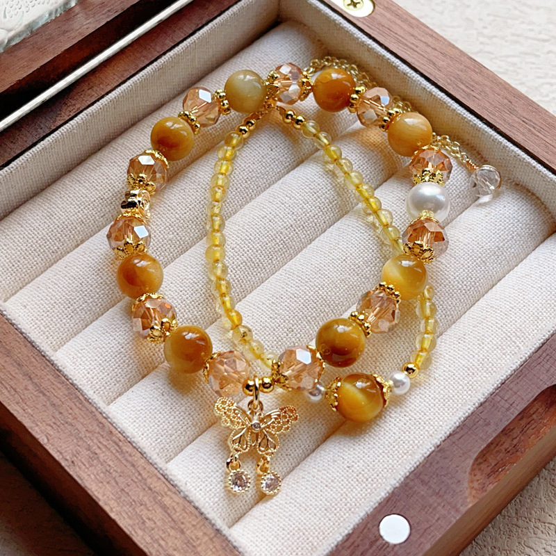 【星軌】金虎眼石x招財滾滾雙圈水晶手鍊