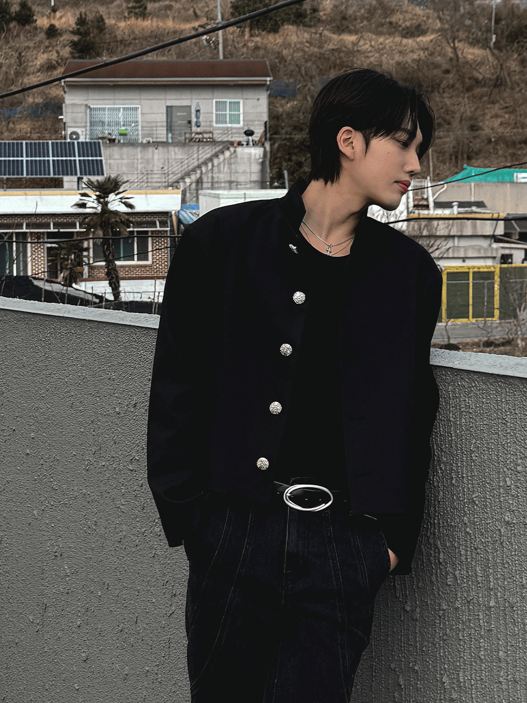 里奇半立領短款夾克