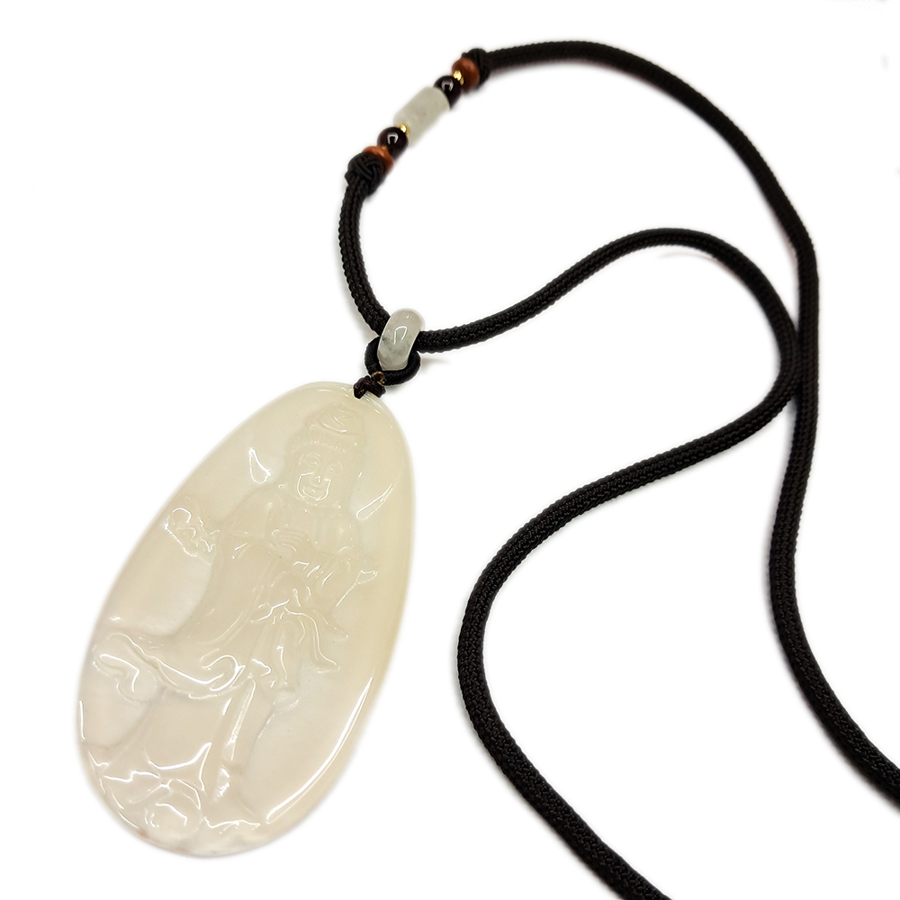 白衣觀音{ 白玉髓 }吉祥結中國結項鍊【十方】149727