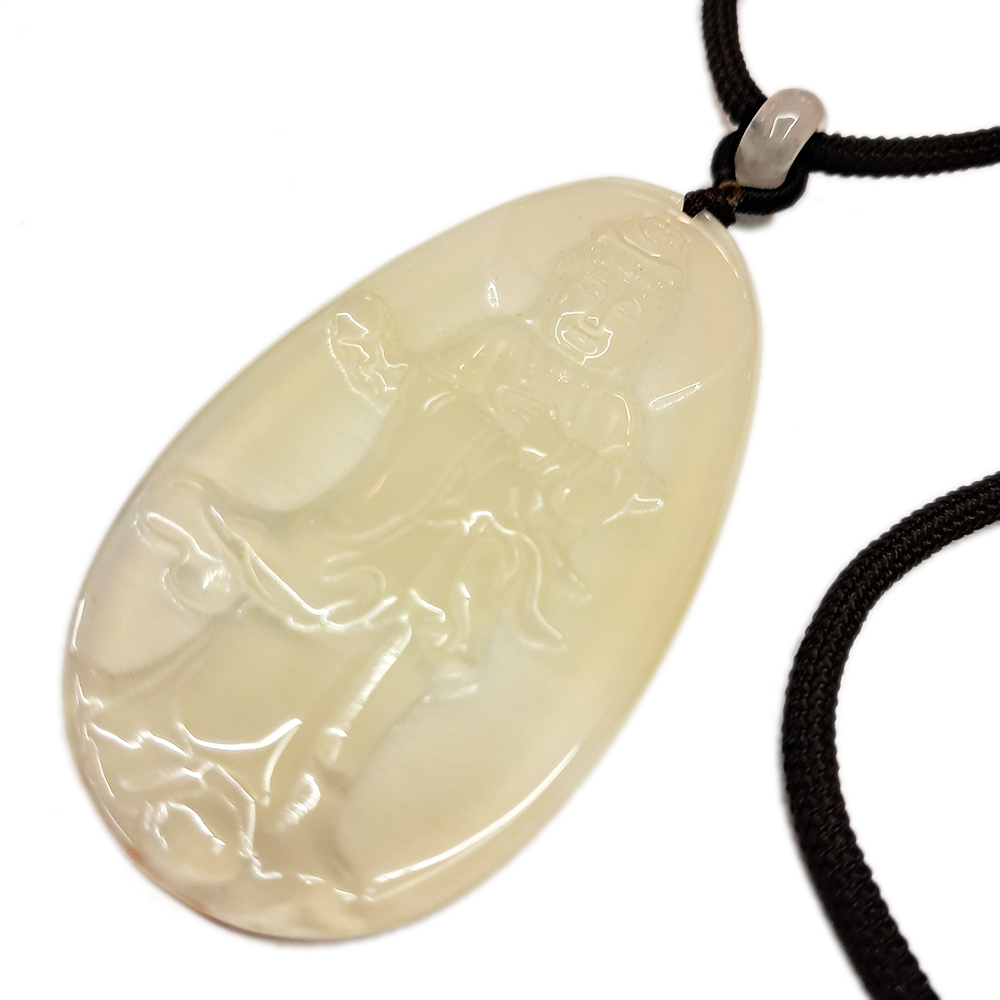 白衣觀音{ 白玉髓 }吉祥結中國結項鍊【十方】149727