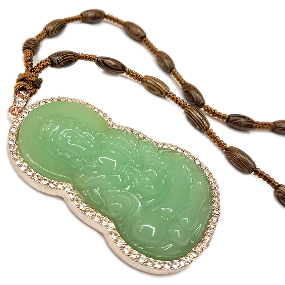 觀音{鑲水鑽}雞翅木項鍊【十方】152598