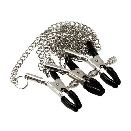 NPG Nipple Clamps w Chain #3 - Silver
