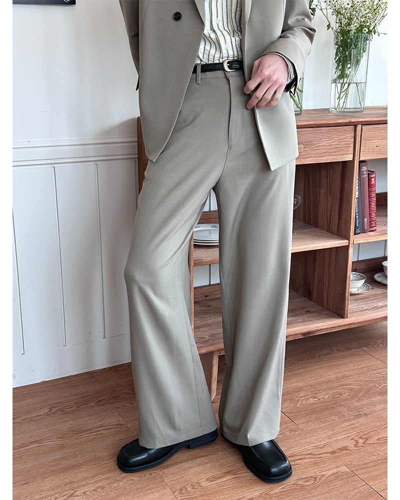 直筒寬鬆休閒西裝褲