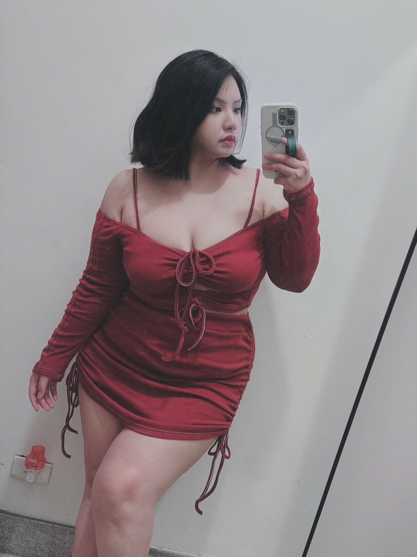 胸抽繩一字領+抓皺短裙性感兩件套🍭自訂款