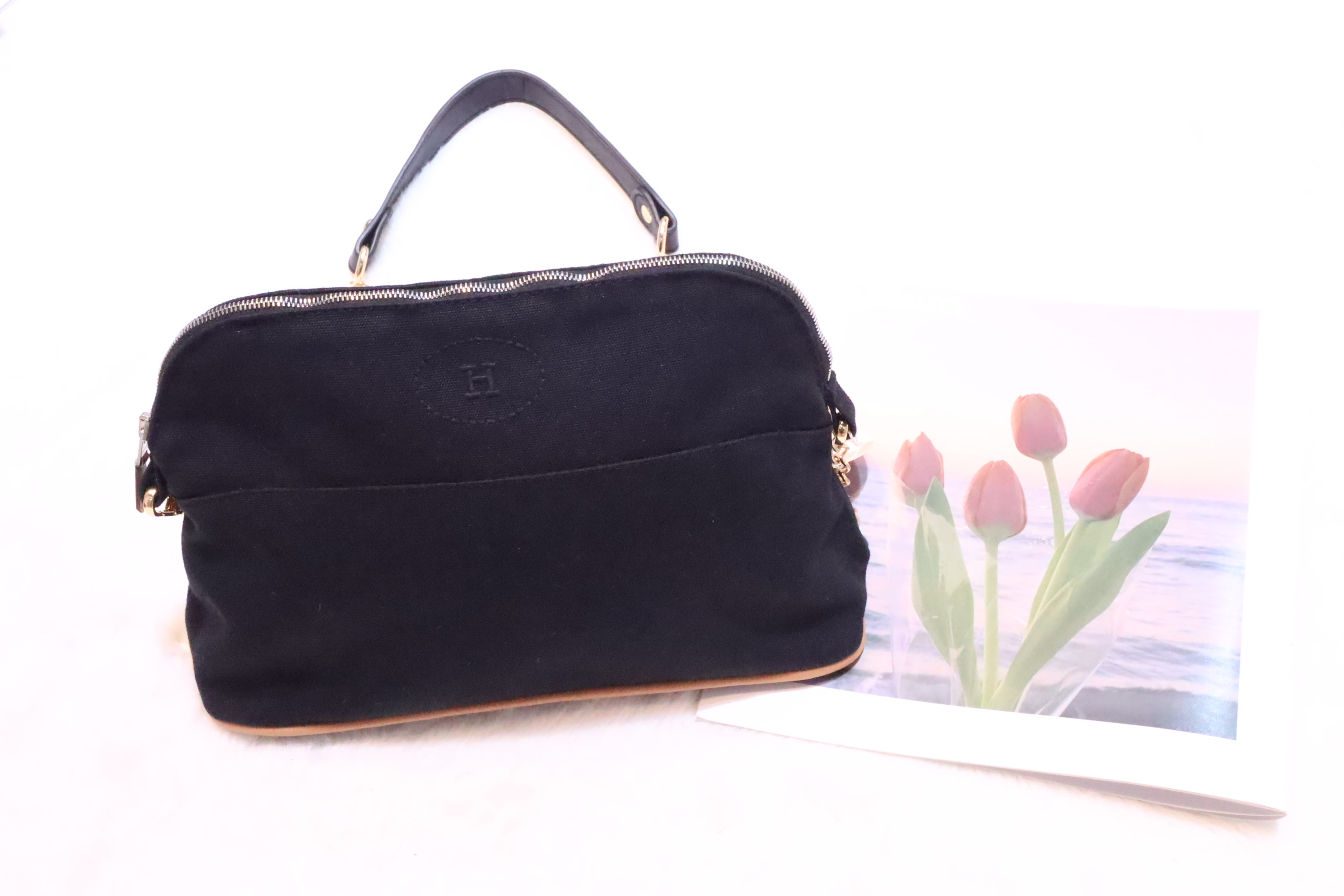 Hermes黑色Pouch🖤 送斜孭鏈