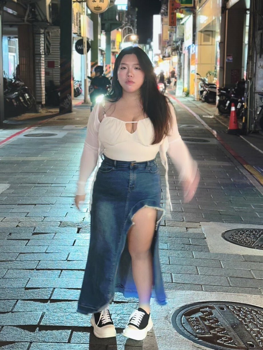 荷葉邊爆美高開衩牛仔長裙🍭自訂款