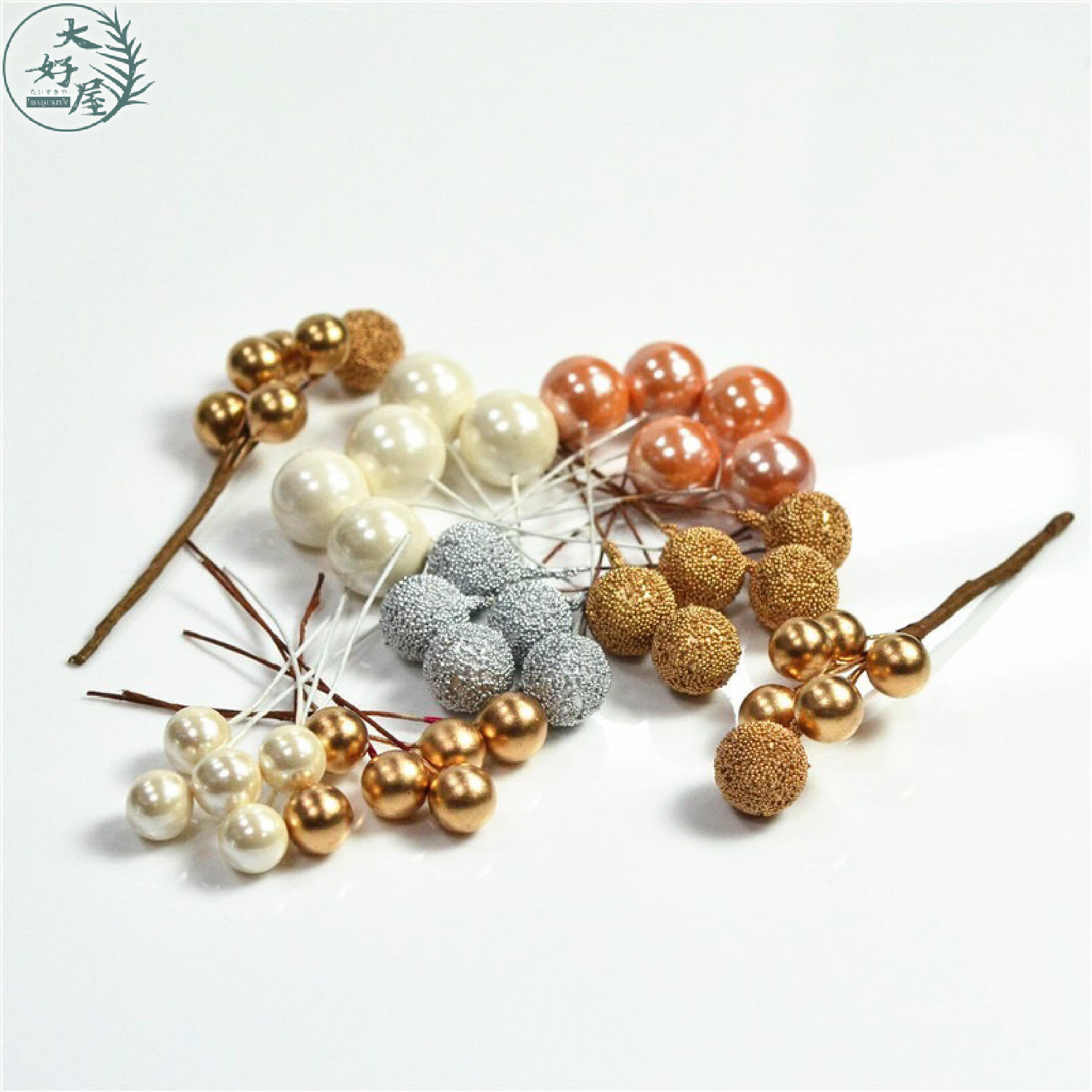 【網】裝飾珍珠、玻珠、串珠、漿果 (含鐵絲)