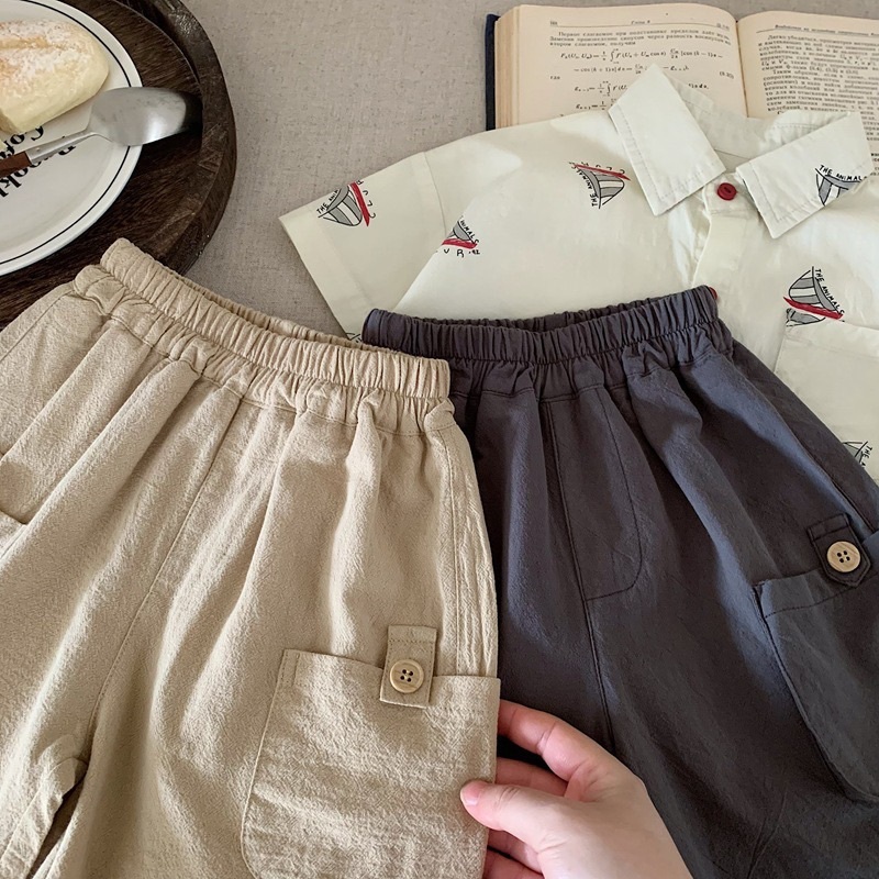 工裝感口袋五分褲