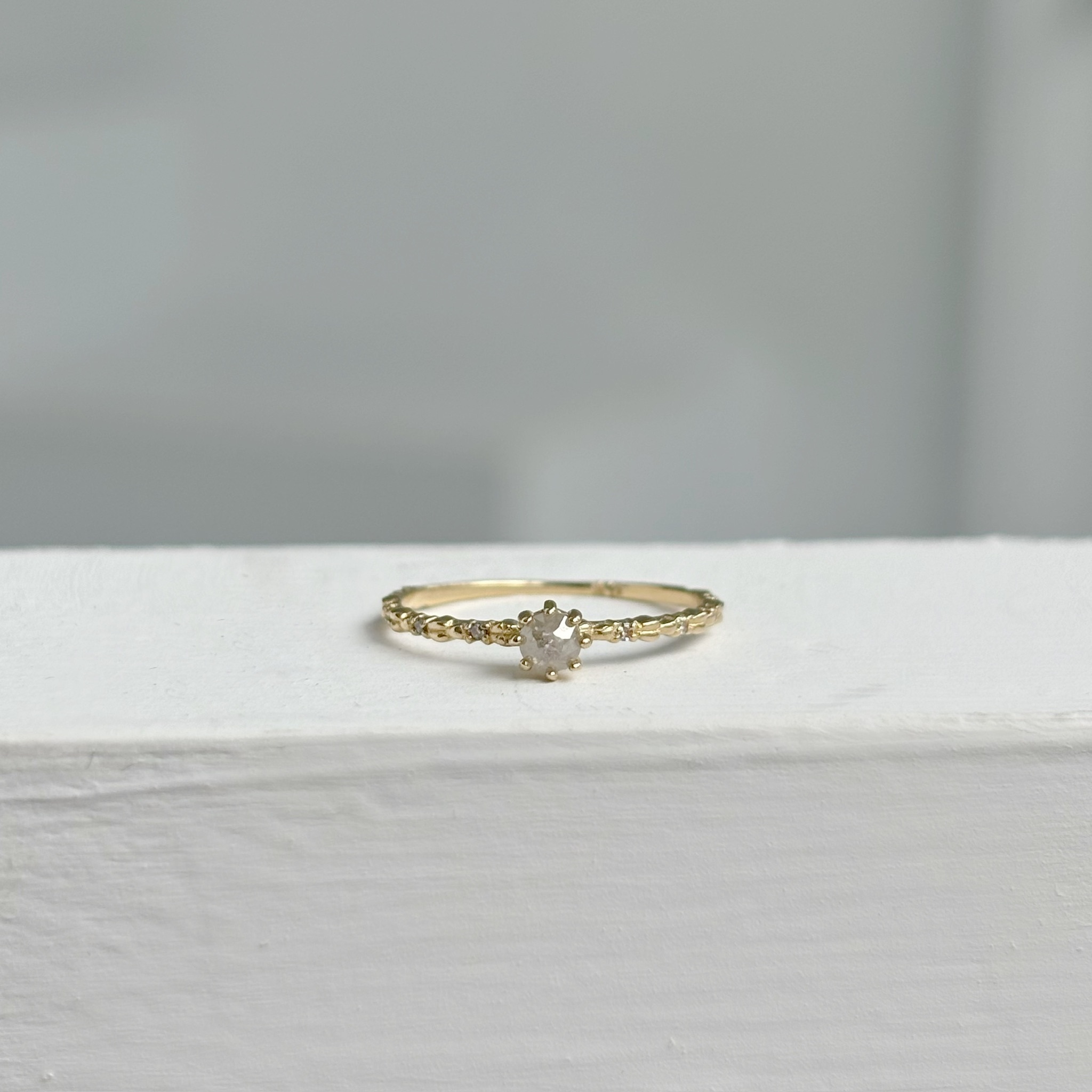 14K Harvest灰鑽原礦戒指