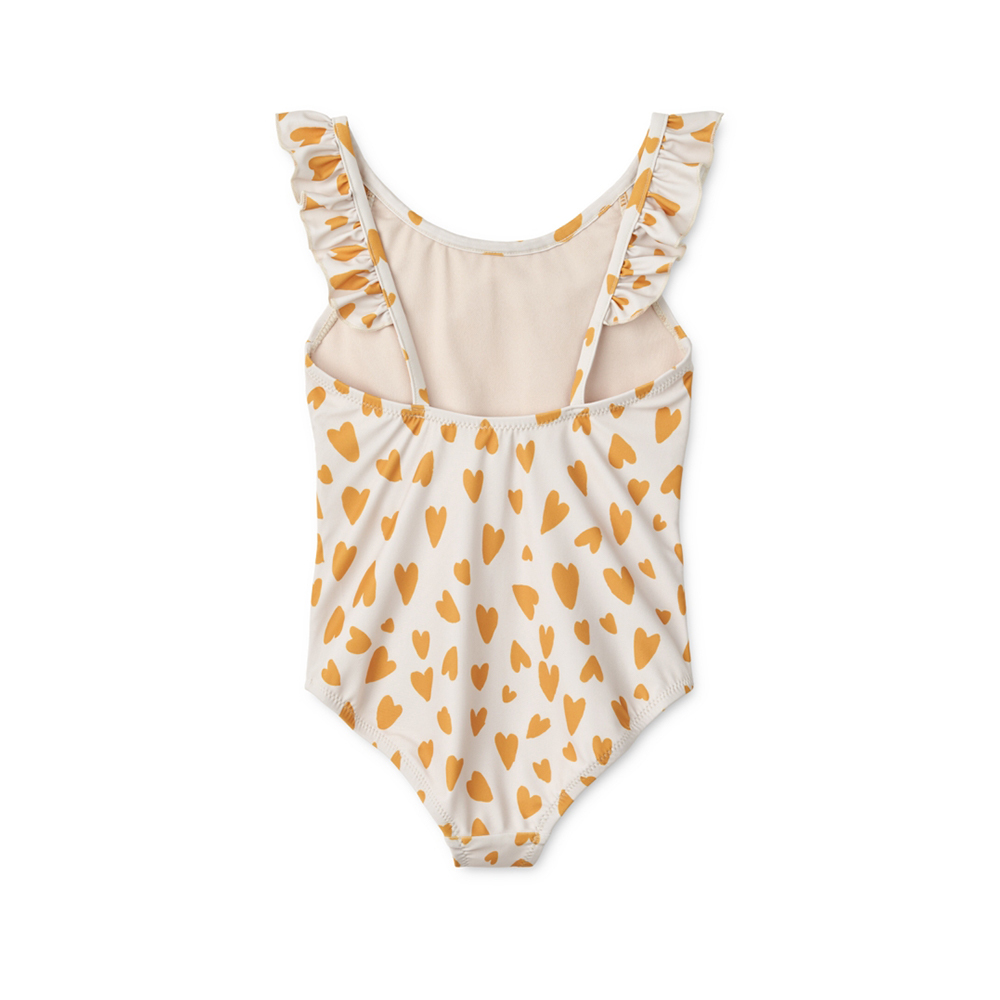 LIEWOOD 一件式泳衣-黃色愛心
