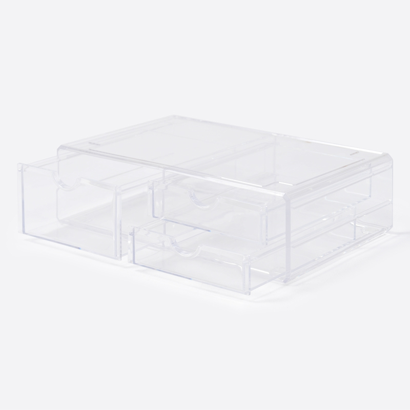 SP 三層抽屜小物收納盒/透明 32x20x9cm