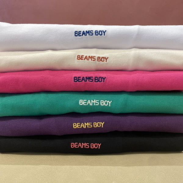 BEAMS BOY / Boy Embroidered Crew T-shirt 25SS