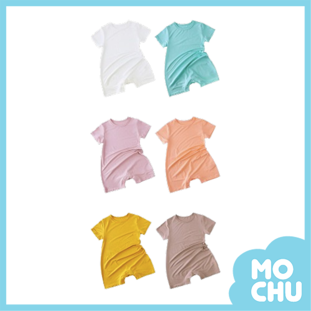 純色莫代爾短袖連身衣(六色)