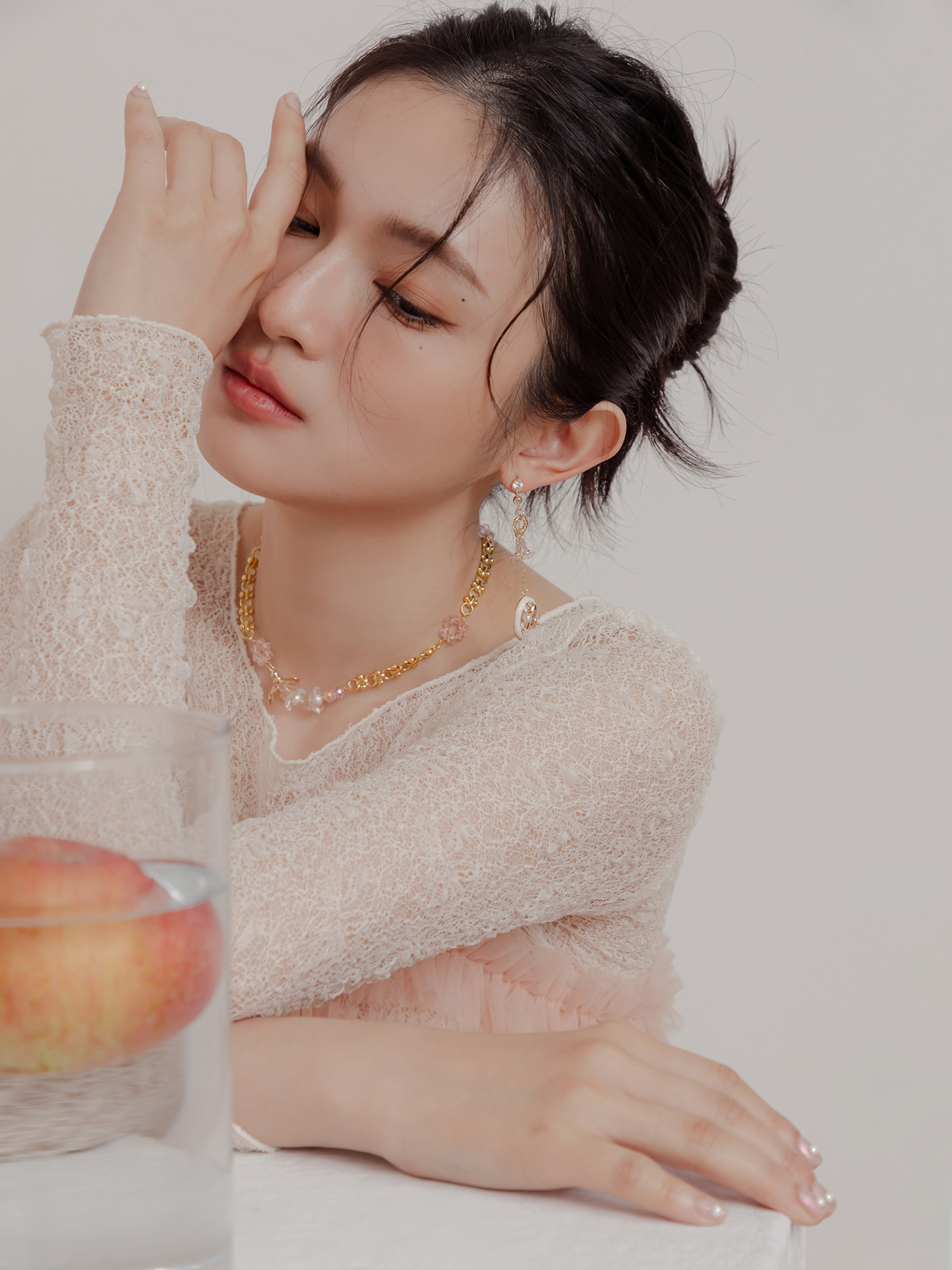 賞花限定。MUCHAT手作14+18KGP鈴蘭花苞水晶項鍊