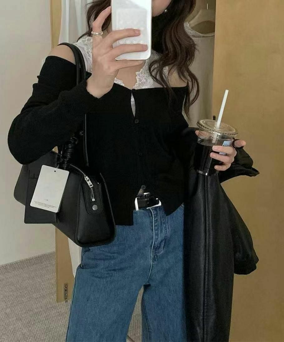 TOP#14584🤎悄悄露邊兩件套