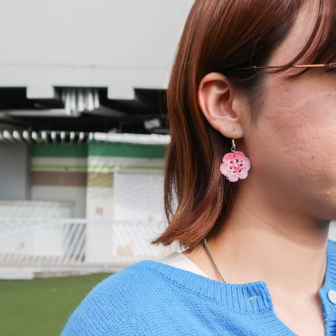 段染線編織耳環