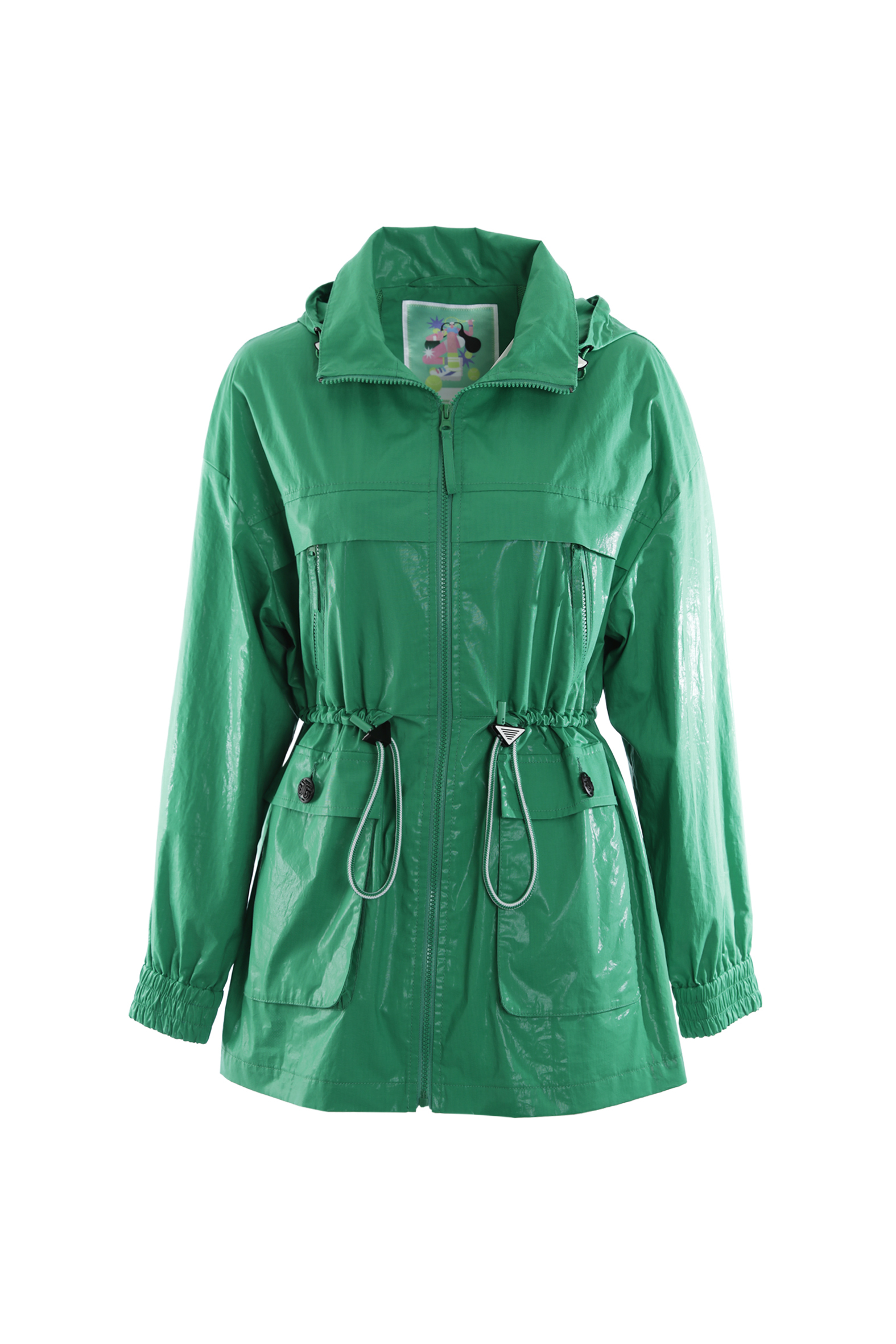 BE10017D1 翡翠綠獵猎風衣外套