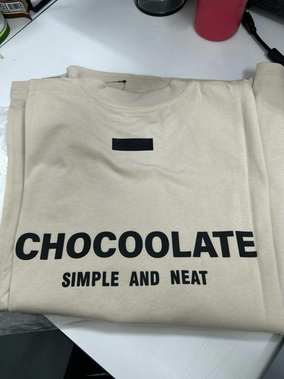 [S] IT CHOCOLATE SIMPLE AND NEAT TEE,BEIGE, B1XTEAM10292NBGL (SIT34)