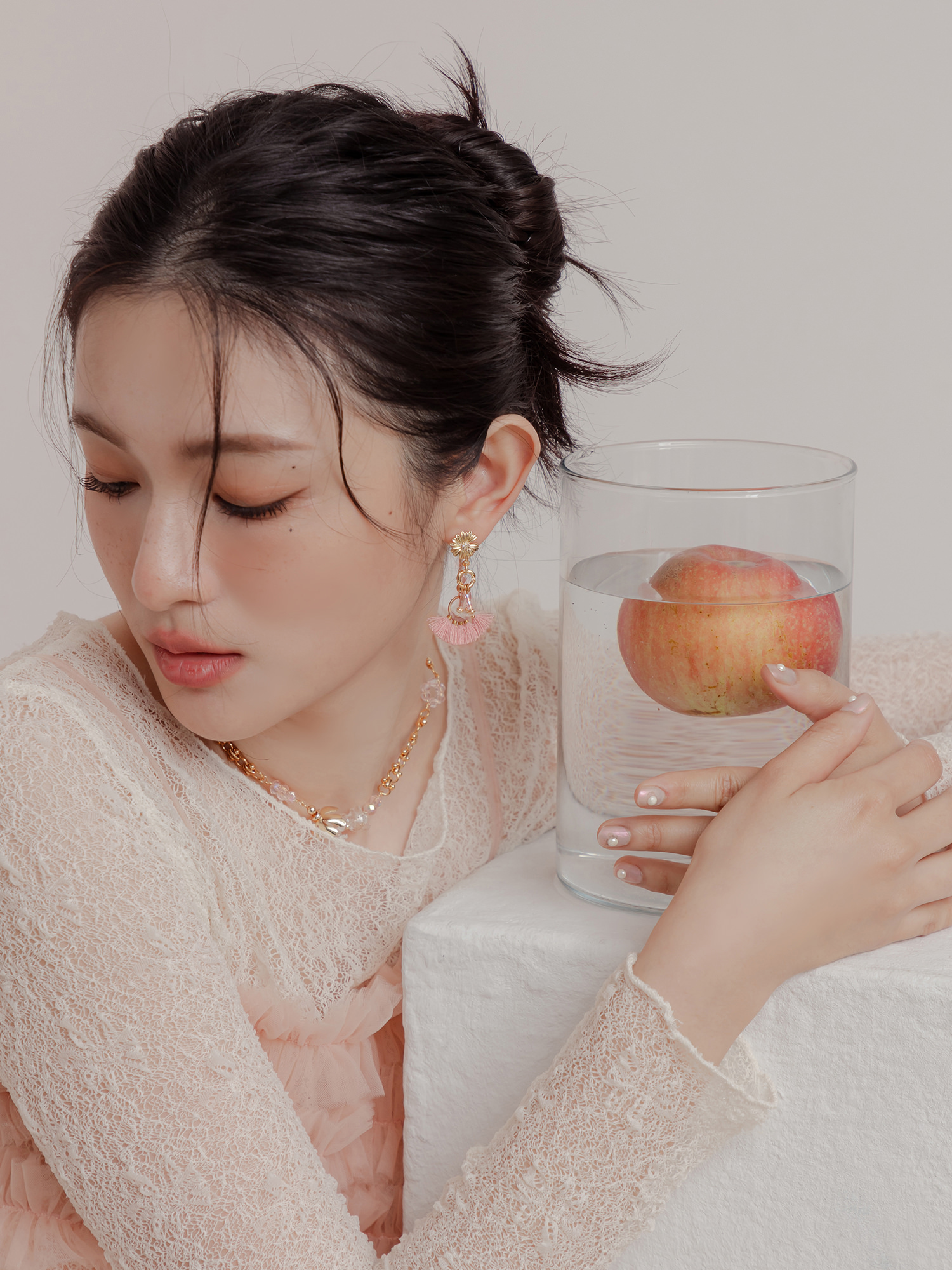 賴床理由。(2way)MUCHAT手作14KGP雛菊流蘇純銀針耳環