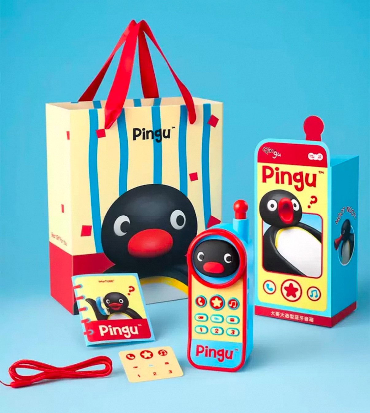 PINGU 企鵝家族 大哥大藍牙音響 禮盒組 附提袋
