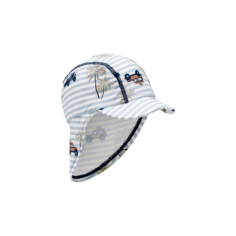Hust & Claire 防曬泳帽-條紋吉普車