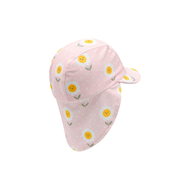 Hust & Claire 防曬泳帽-粉色微笑小花